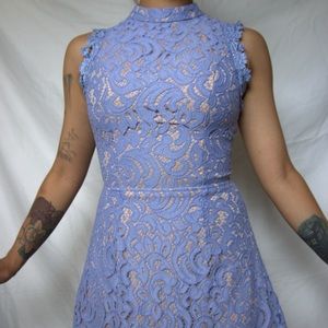 ❤️Baby blue laced designed halter dress